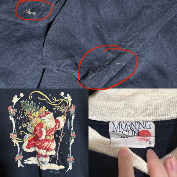 Vintage Navy Santa Christmas Sweatshirt - Picture 4 of 4